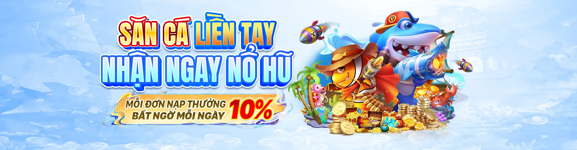Đồ họa game bắn cá 789p Win sống động với nhiều loài cá và kho báu dưới đại dương